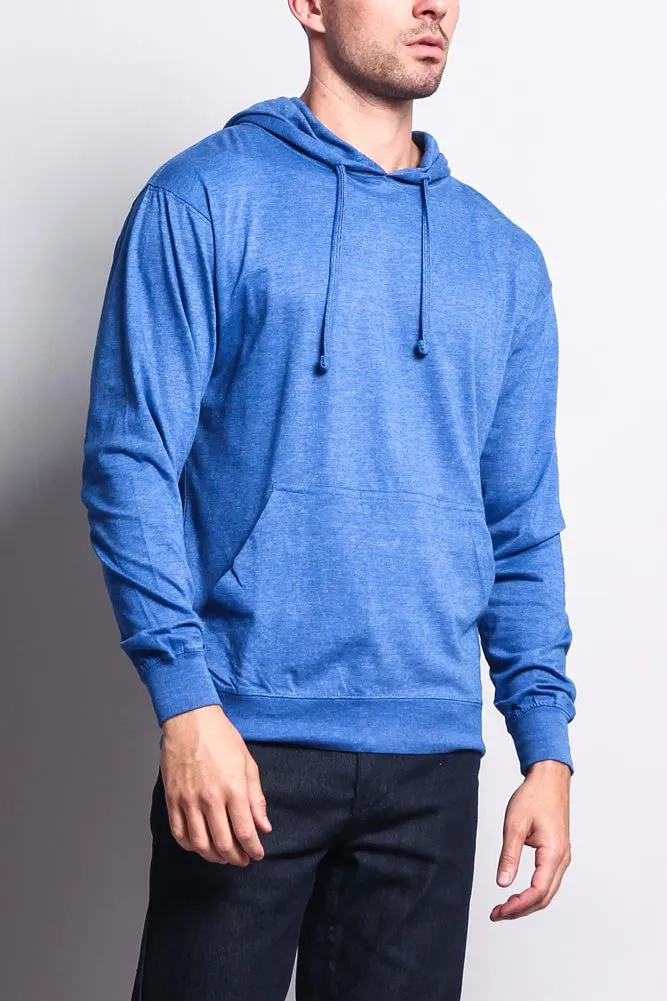 Men's Essential Cross-Dyed Heather Jersey Pullover Hoodie