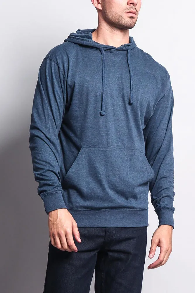 Men's Essential Cross-Dyed Heather Jersey Pullover Hoodie