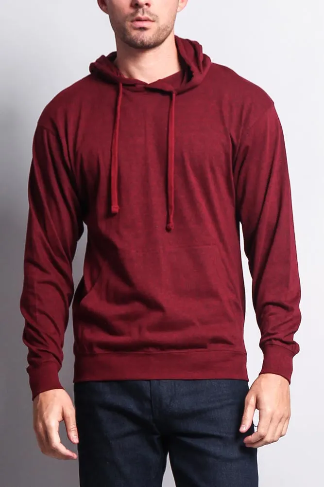 Men's Essential Cross-Dyed Heather Jersey Pullover Hoodie