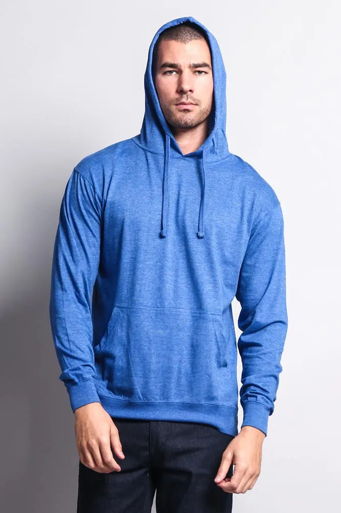 Men's Essential Cross-Dyed Heather Jersey Pullover Hoodie