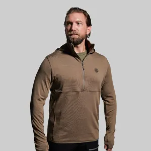 Men's Quiver Half Zip Hoodie (Stone Brown)