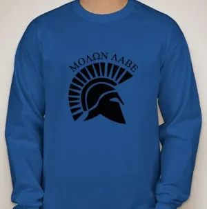 Molon Labe Spartan Helmet Side View Long Sleeve T-shirt | Blasted Rat