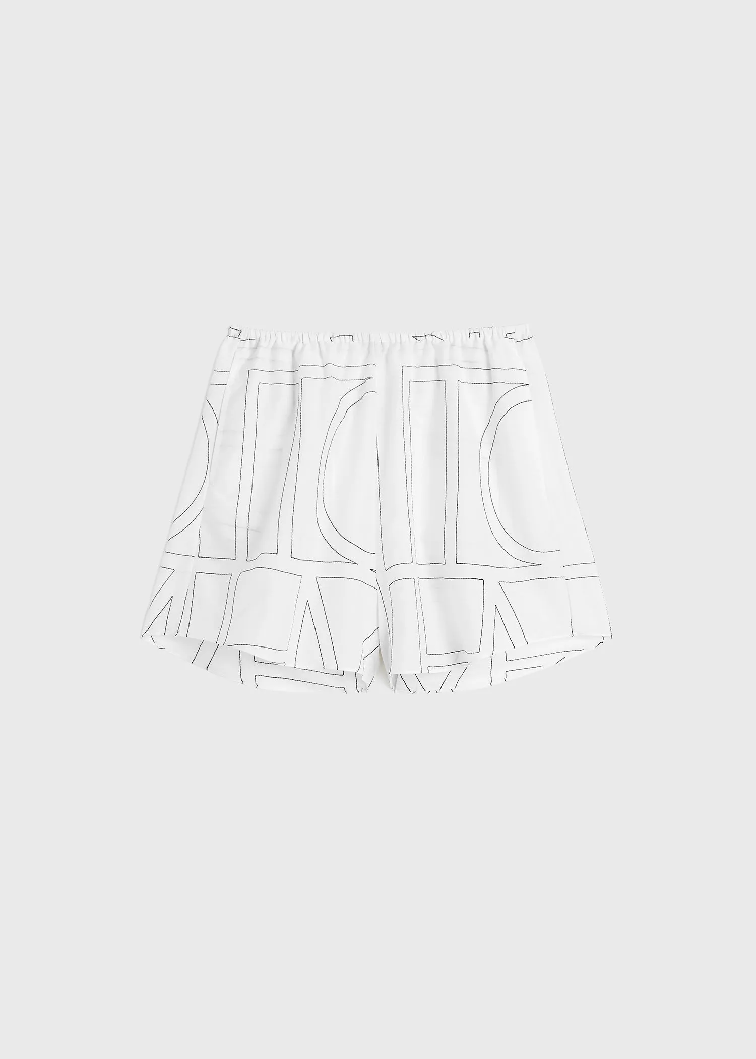 Monogram cotton pj shorts white/black