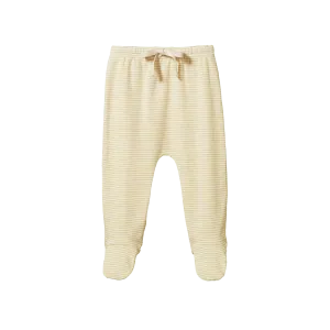 Nature Baby Cotton Footed Rompers Sand Pinstripe