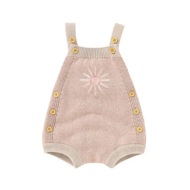 Newborn Knit Romper Sun Embroidery