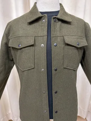 Olive Wool Shacket- Men