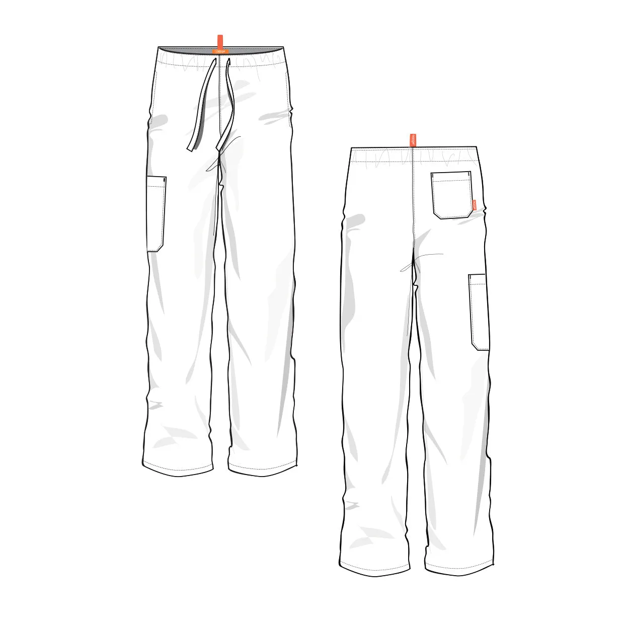 Orange Standard Unisex Huntington Scrub Trousers - White