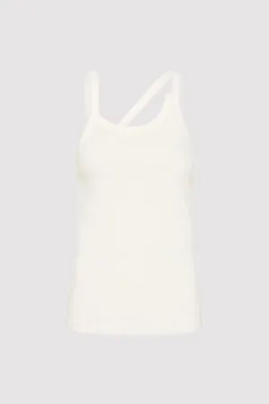 ORGANIC COTTON ABSTRACT SINGLET - WHITE