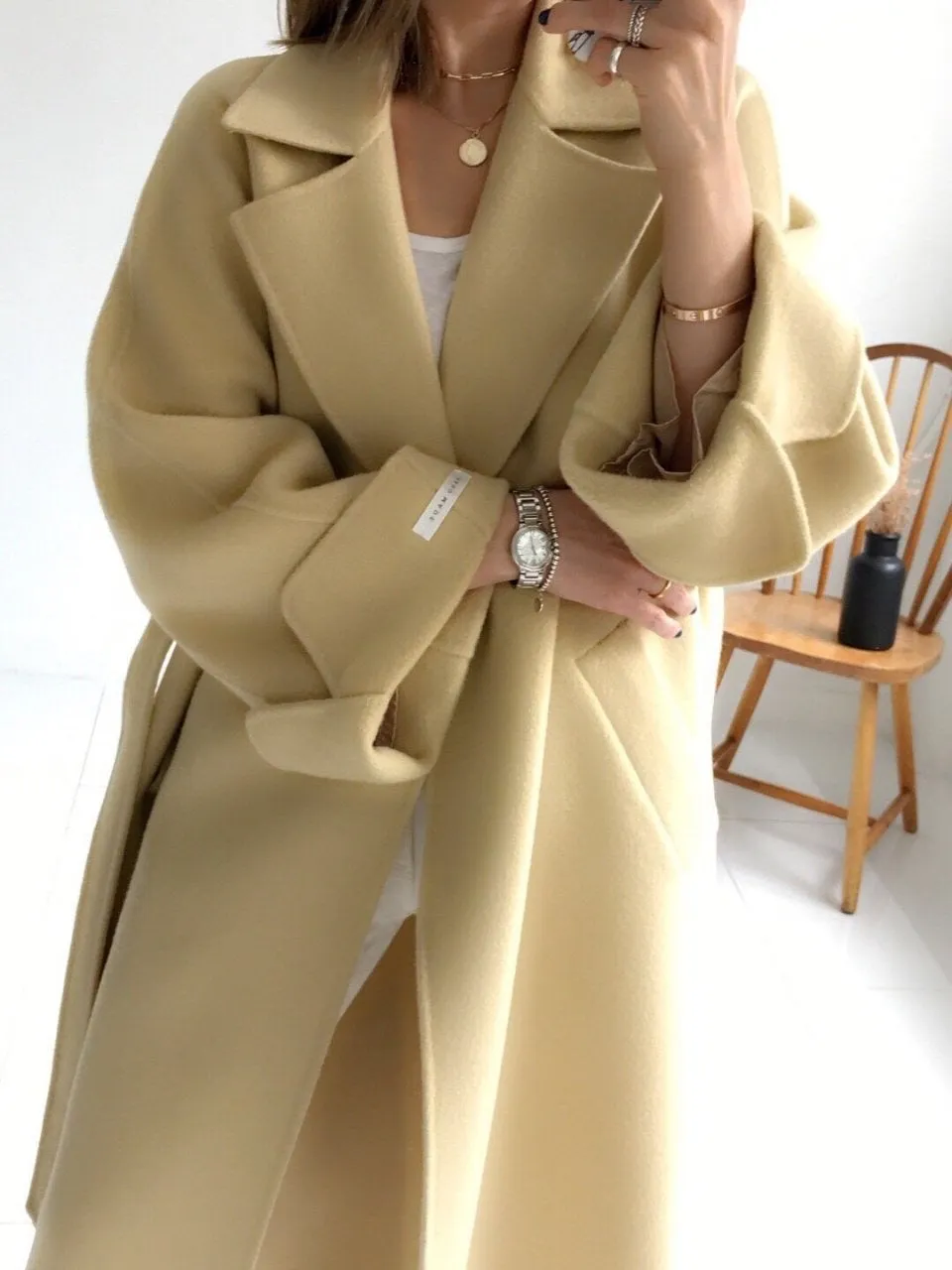 Oversized Wool Handmade Long Coat (3 Colors)