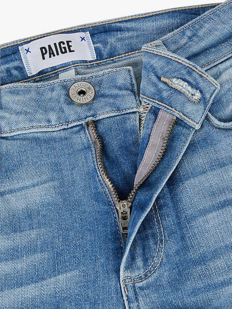 Paige Hoxton Crop Jeans With Frayed Hem Blue