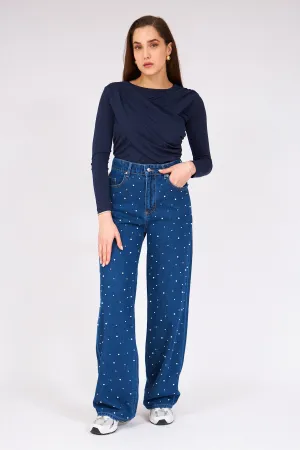 Pearl Stone Jean Blue