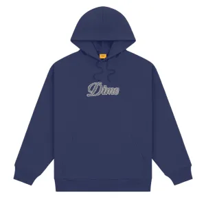 Pixel Cursive Pullover Hood, Night Blue