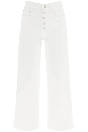 Polo ralph lauren fringed cropped wide leg jeans