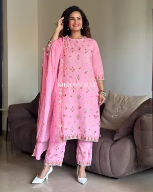 Pretty In Pink Cotton Kurta Suit Set