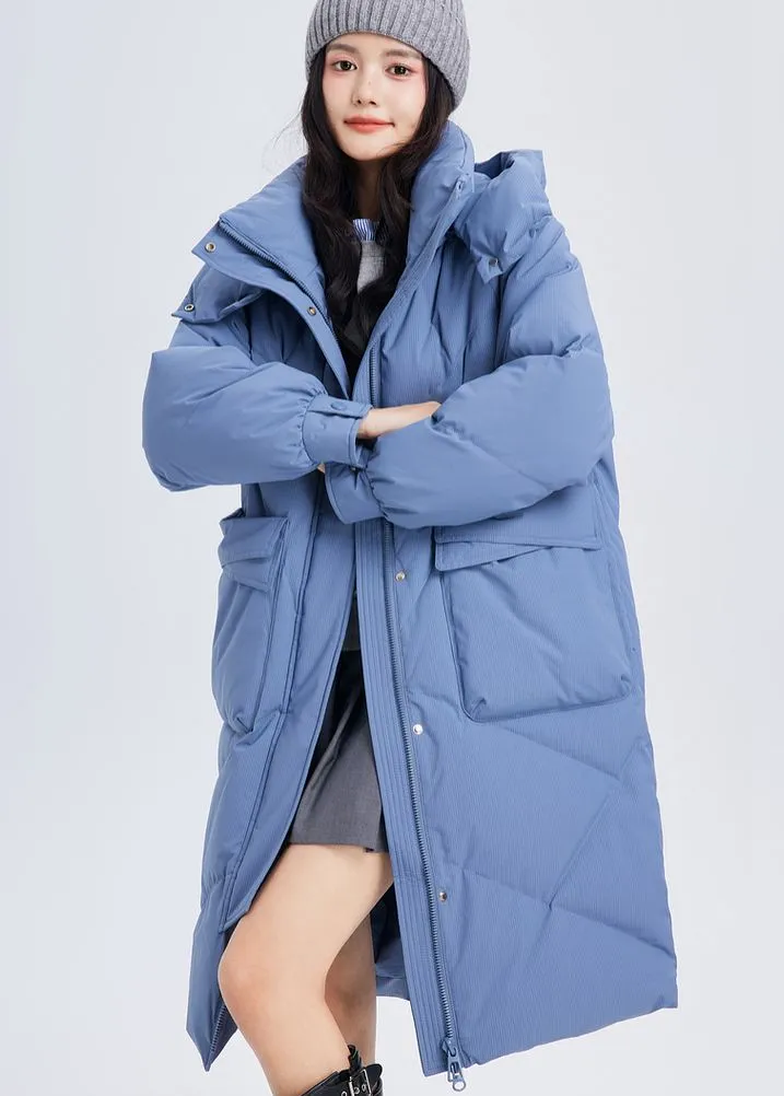 Removable Hood Knee-Length Down Puffer Coat