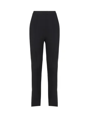 Slim Fit High-Waisted Black Trousers