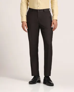 Straight B-90 Formal Brown Textured Trouser - Gusto