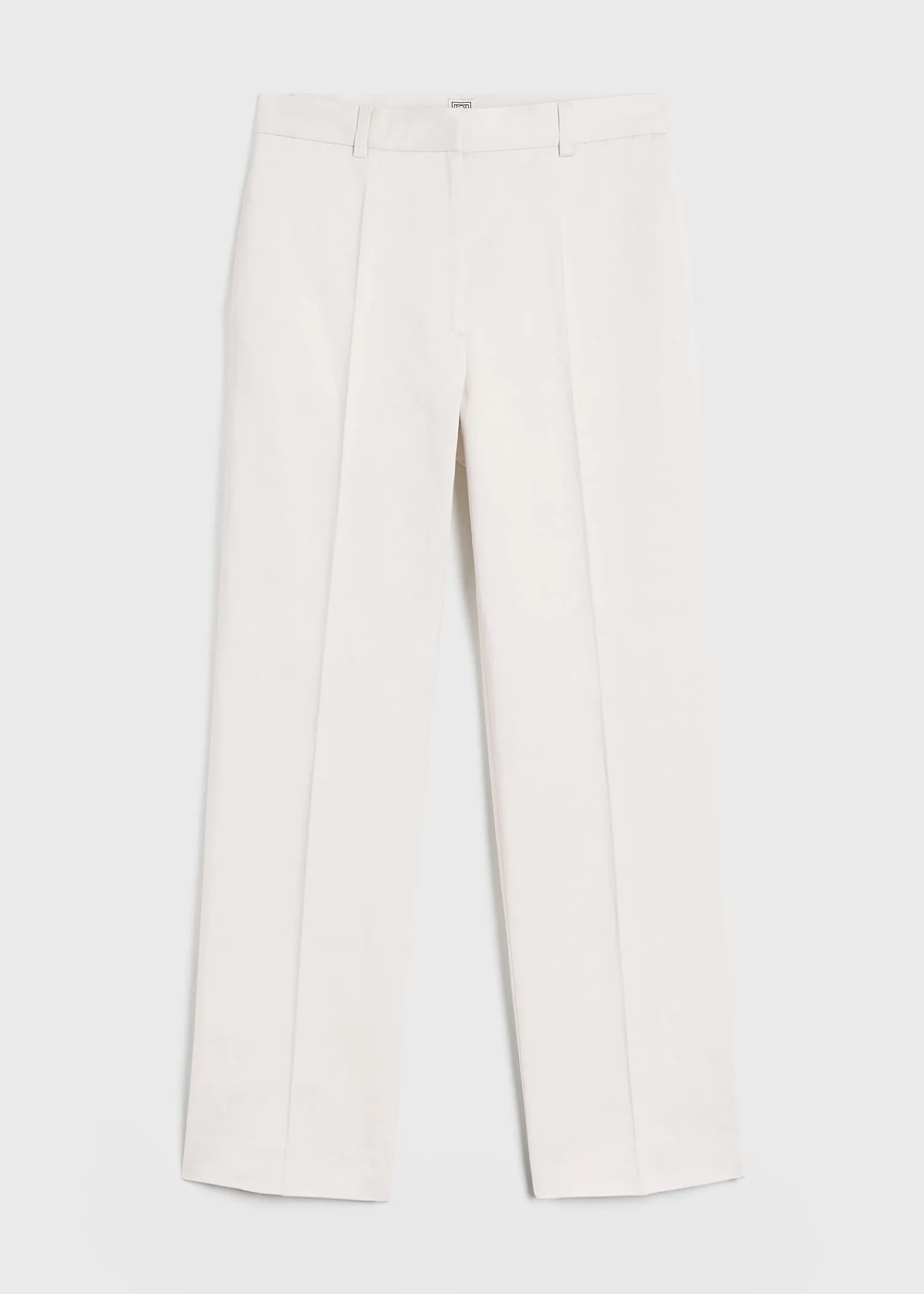 Straight satin trousers ecru