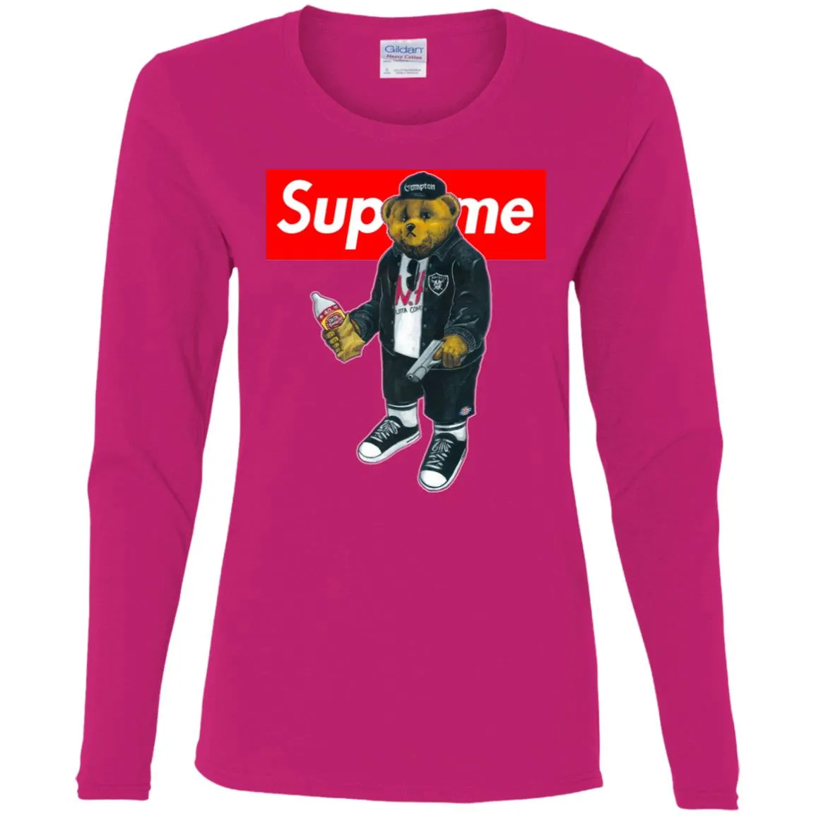 Supreme Bear Guns T-shirt Women Long Sleeve Shirt