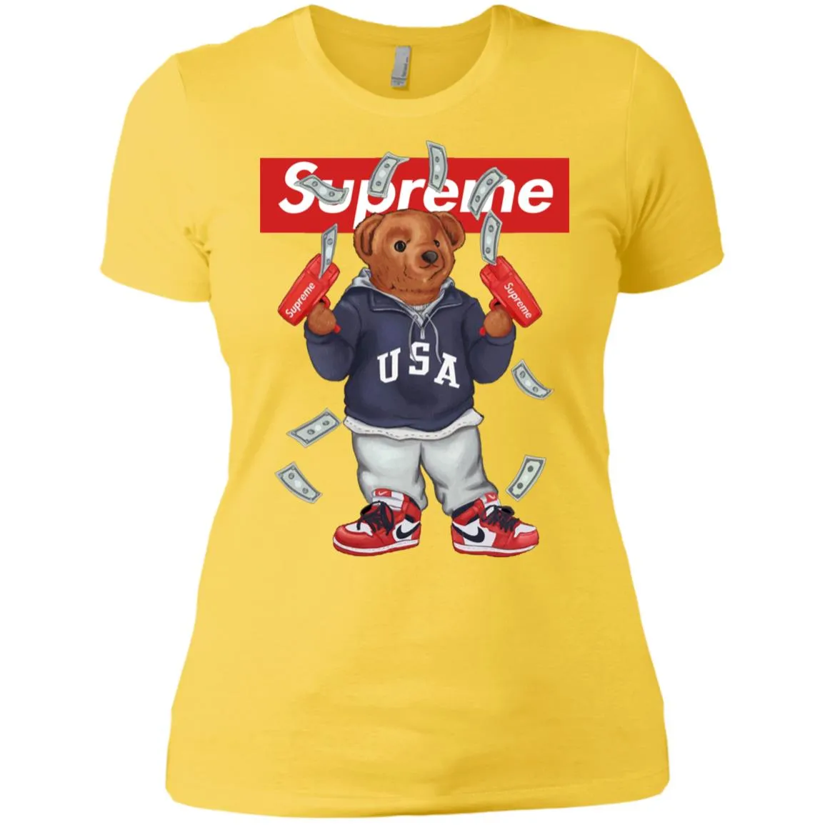 Supreme Bear Hot Trending T-shirt Women Cotton T-Shirt