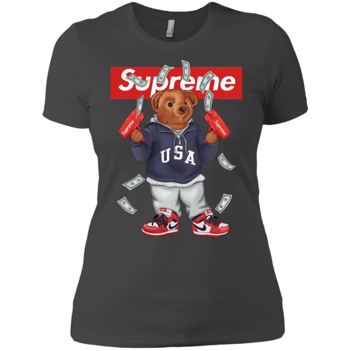 Supreme Bear Hot Trending T-shirt Women Cotton T-Shirt