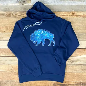 Surf Wyoming® Gee'ode Logo Bison Hoodie - Navy