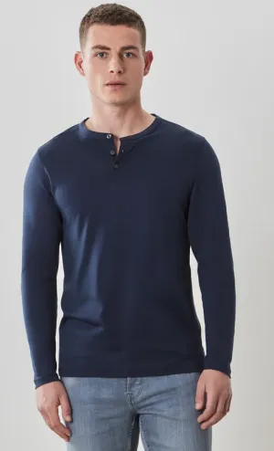 The Barakett Long-Sleeve Henley | Blue Night