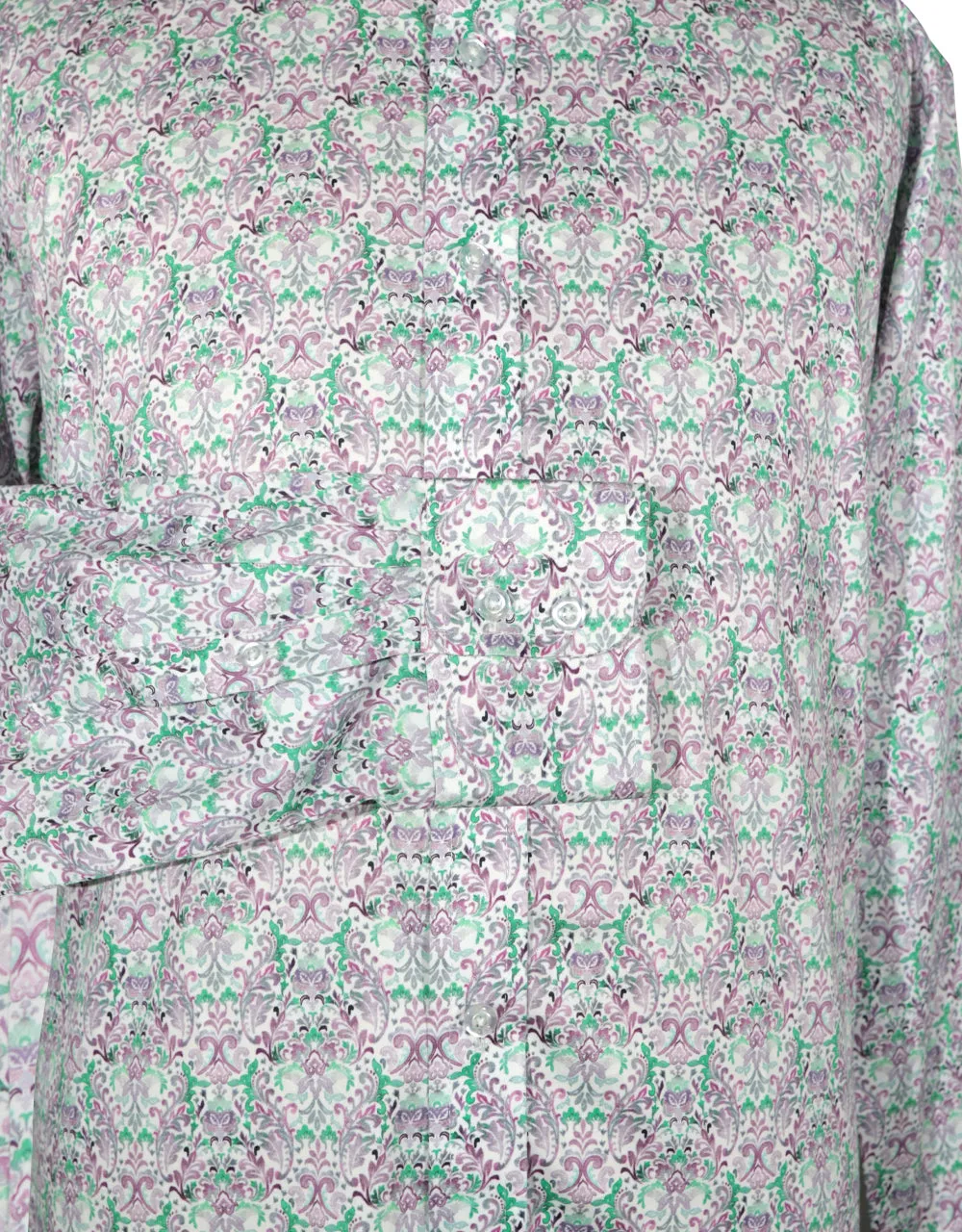 This Shirt Only - Green and Purple Floral Shirt Size M