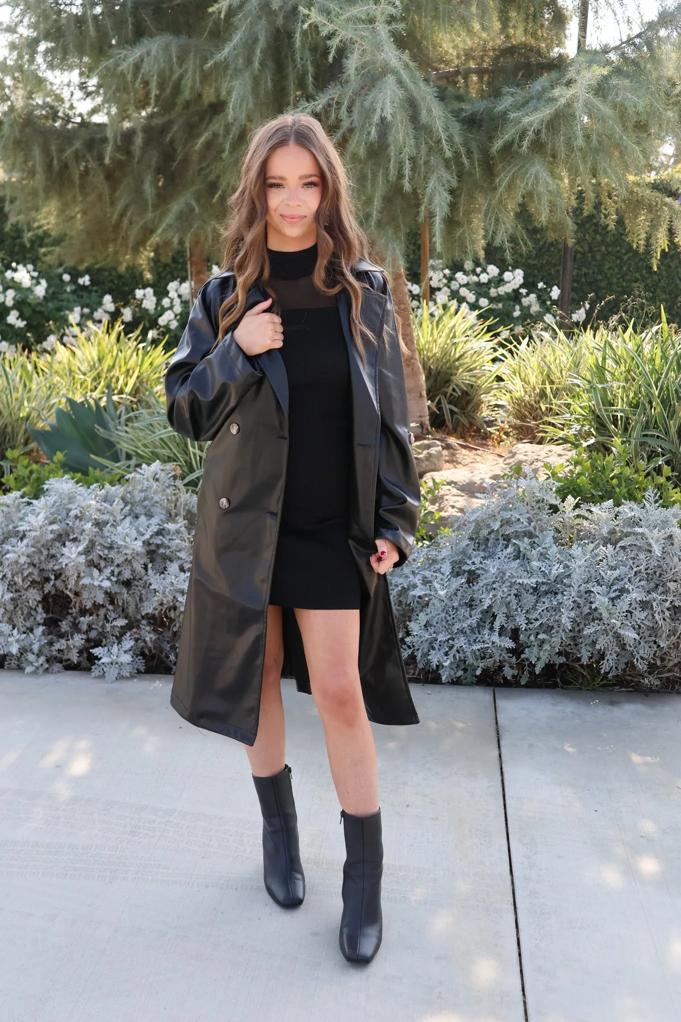 Truth Or Dare Leather Trench Coat