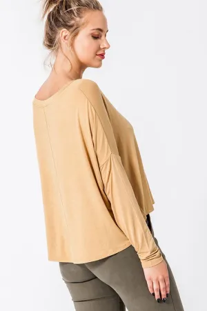 V-NECK DOLMAN SLEEVE TEE