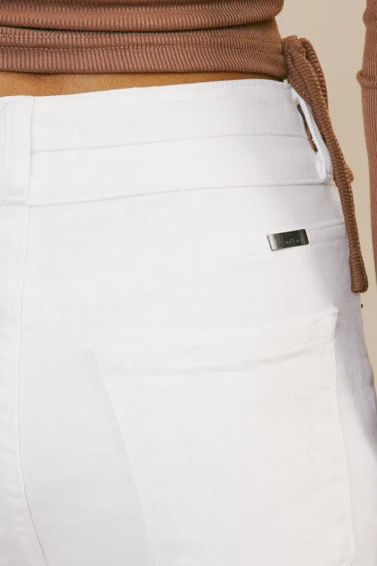 White High Rise Slim Straight Jeans