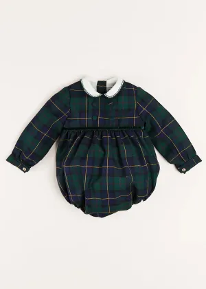 Windsor Tartan Smocked Romper in Green (6mths-2yrs)