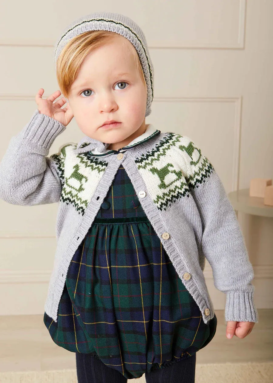 Windsor Tartan Smocked Romper in Green (6mths-2yrs)