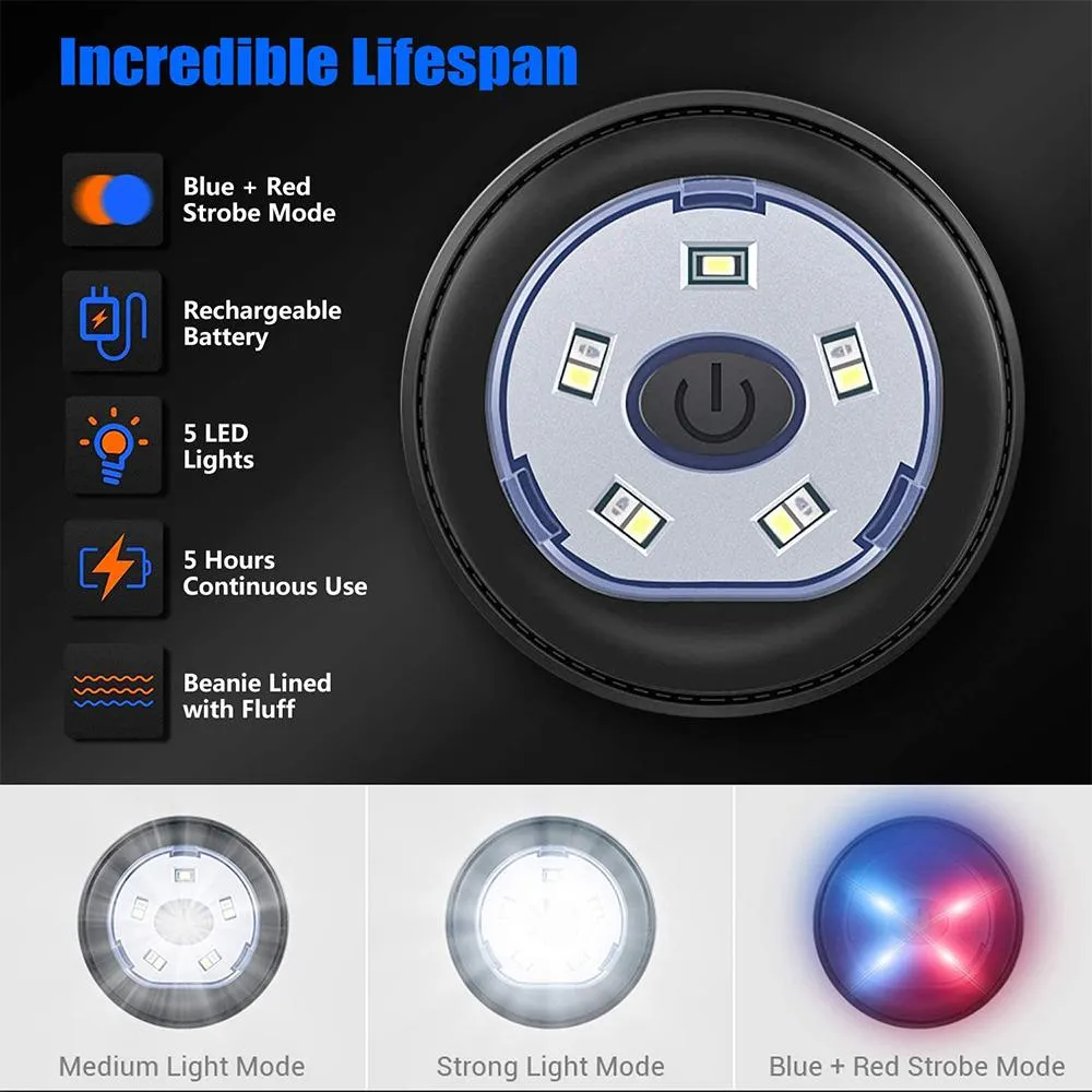 Wireless Bluetooth LED Hat with Music Speakers