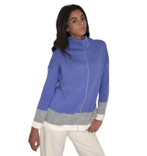 Women - High Collar Pullover - Purple