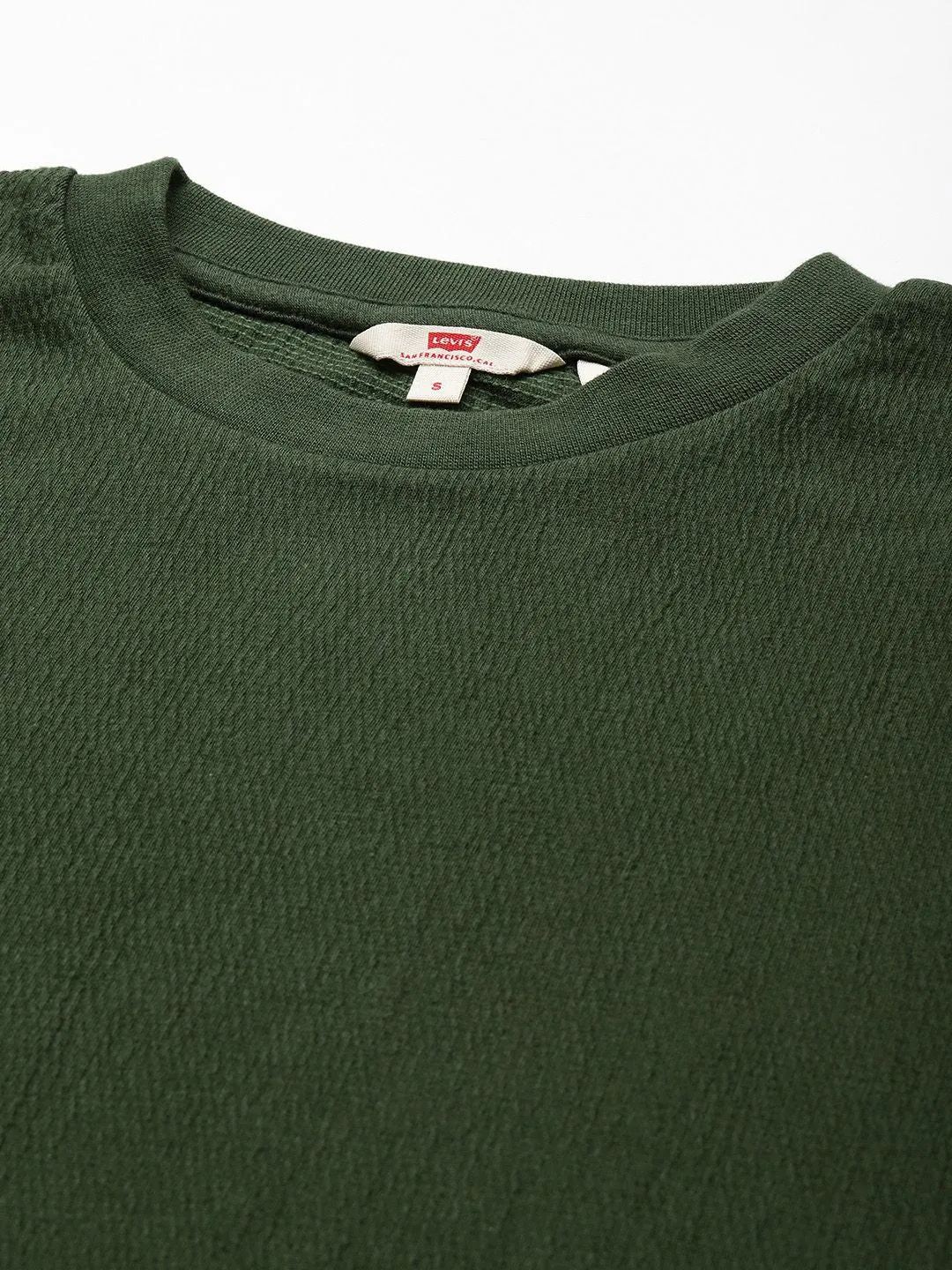 Women's Textured Green Tie Neck Top