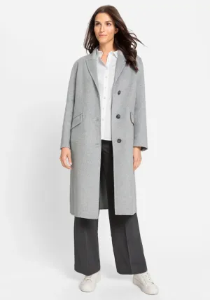 Wool Blend Coat in Pearl Grey