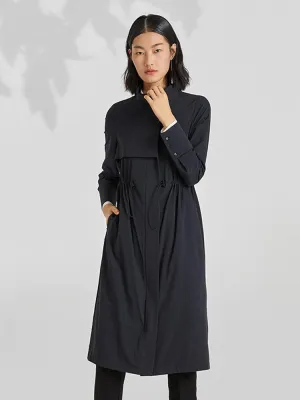 Yarn Elastic Collar Trench Coat