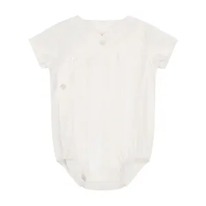 Zeebra Kids White Dove Wrap Shirt Romper